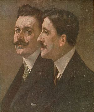 Archivo:Serafín y Joaquín Álvarez Quintero, de Emilio Sala