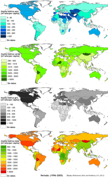 Water Footprint per capita-es