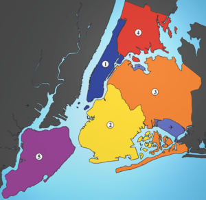 Archivo:5 Boroughs Labels New York City Map