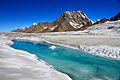 A glacial stream on Hispar glacier, 49km
