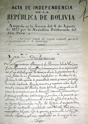 Archivo:Acta de independencia de la República de Bolivia