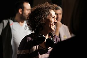 Archivo:Albertina Carri en el rodaje de la serie "23 pares"