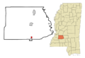 Copiah County Mississippi Incorporated and Unincorporated areas Beauregard Highlighted