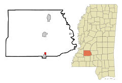 Copiah County Mississippi Incorporated and Unincorporated areas Beauregard Highlighted.svg