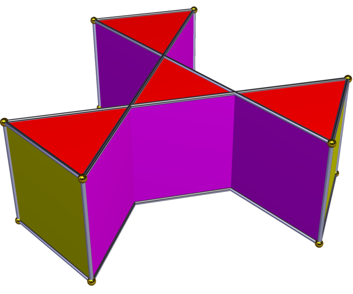 Crossed-unequal hexagonal prism
