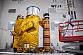 DART Spacecraft Removal from Shipping Container, Move to SC Doll (KSC-20211004-PH-ANT01 0044)