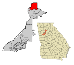 Fulton County Georgia Municipalities Map Milton Highlighted.svg