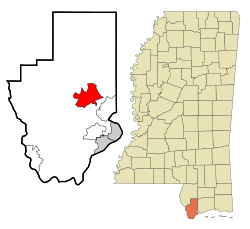 Hancock County Mississippi Incorporated and Unincorporated areas Kiln Highlighted.svg