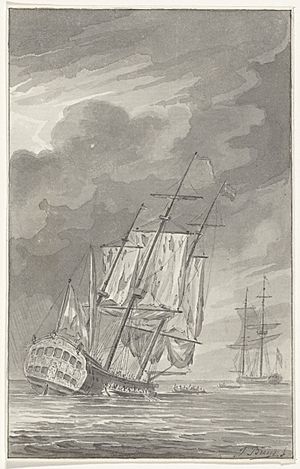 Archivo:Het zinkende schip Holland, 1781, RP-T-00-1464