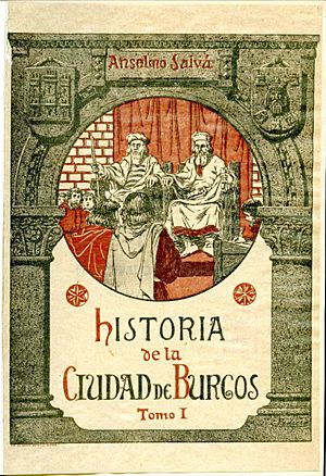 Archivo:Historia de la ciudad de Burgos, 1914, tomo I, portada Mariano Pedrero, Biblioteca Diputación Burgos