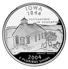 Archivo:Iowa quarter, reverse side, 2004