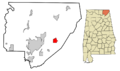 Jackson County Alabama Incorporated and Unincorporated areas Pisgah Highlighted