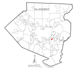 Map of Whitaker, Allegheny County, Pennsylvania Highlighted.png