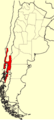 Mapa Hylorina sylvatica