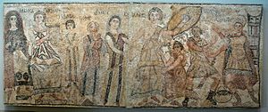 Archivo:Mosaic Achilles at the court of Lycomedes DMA
