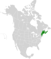 New England-Acadian forests map