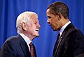 Senator Edward Kennedy with President Barack Obama 4-21-09