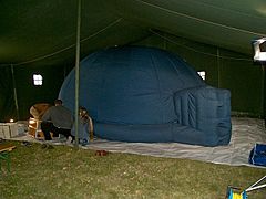 Small inflatable portable planetarium dome