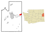 Spokane County Washington Incorporated and Unincorporated areas Otis Orchards-East Farms Highlighted.svg