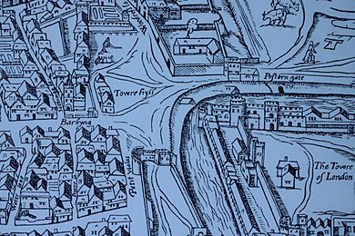 Archivo:Tower Hill as shown on the Agas map of 1561