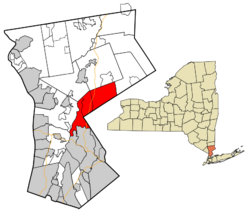 Westchester County New York incorporated and unincorporated areas North Castle highlighted.svg