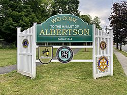 Albertson Welcome Sign, Albertson, Long Island, New York.jpg