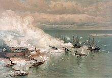 Archivo:Bataille de la baie de Mobile par Louis Prang (1824-1909)