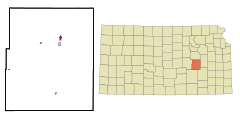 Chase County Kansas Incorporated and Unincorporated areas Strong City Highlighted.svg
