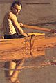 Detail 3 max schmitt in a single scull thomas eakins