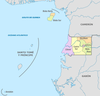 Archivo:Equatorial Guinea, administrative divisions - es - colored 2020