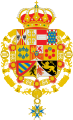 Escudo de Armas de Juan de Borbón con Toisón y Orden de Carlos III león gules