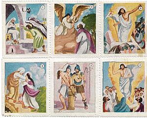 Archivo:Fragmento de los misterios del rosario por Francisco Puertas González. Colección de sellos, México (h. 1960)