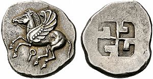 Archivo:Greek Silver Stater of Corinth