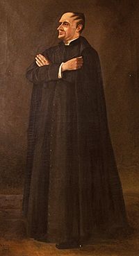In November 1811, the arrest of a member of one of the ranchers' families unleashed an uprising led by José Matías Delgado, provincial vicar of San Salvador,.jpg