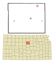 Lincoln County Kansas Incorporated and Unincorporated areas Barnard Highlighted.svg