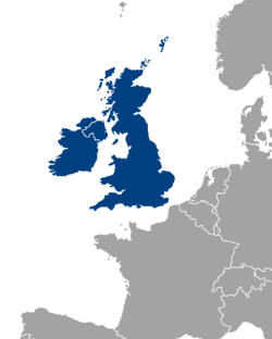 Localización de las islas británicas en Europa