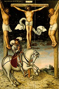 Lucas Cranach d.Ä. - Kreuzigung mit dem gläubigen Hauptmann (Sevilla)