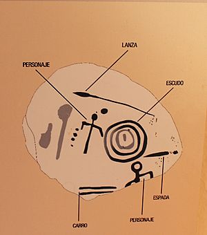 Archivo:MAB-Esquema estela de guerrero. Siglo VII-VI a.C El Tejadillo. Capilla