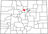 Map of Colorado highlighting Gilpin County.svg