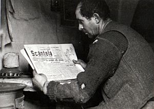 Archivo:Miner reading Scanteia 1944