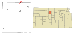 Osborne County Kansas Incorporated and Unincorporated areas Portis Highlighted.svg