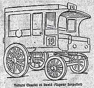 Petit Journal 22 7 1894 Voiture Chastel et David vapeur Serpollet competes in Paris-Rouen