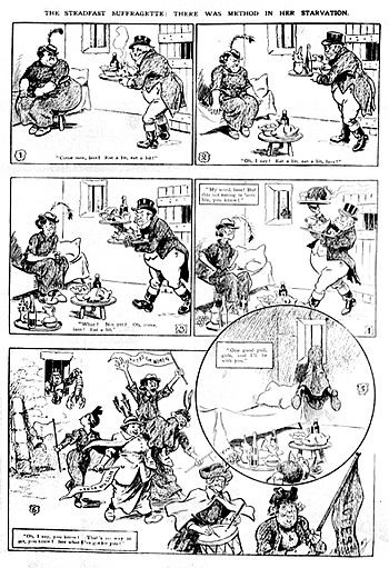 Archivo:Suffragette cartoon by L.M. Glackens