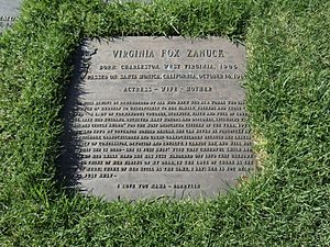 Archivo:Virginia Fox Zanuck's tomb in Westwood Memorial Park