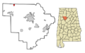 Walker County Alabama Incorporated and Unincorporated areas Nauvoo Highlighted