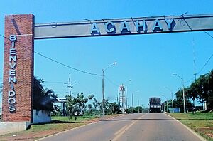 Archivo:Acceso a Acahay por el ramal desde la Ruta PY01