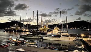 Archivo:Antigua and Barbuda, English Harbour (28), marina by evening