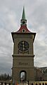 Clock tower in Berne, Indiana