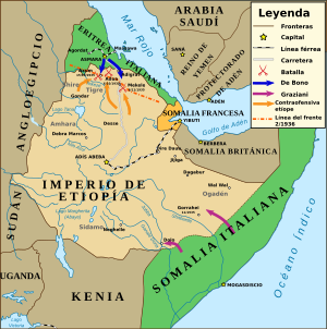 Archivo:Ethiopia War Map (1935-feb 1936) es
