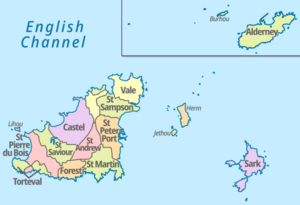 Archivo:Guernsey (zoom), administrative divisions - en - colored